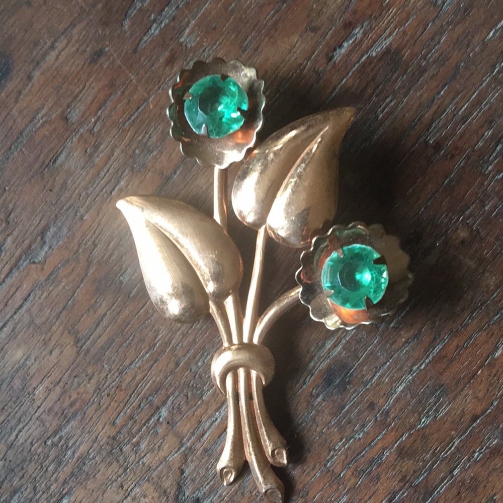 Vintage floral spray brooch